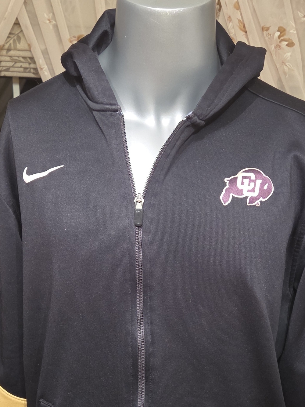Nike Colorado Buffaloes Full Zip Hooded Jacket, Size 2XL, Black/Gold